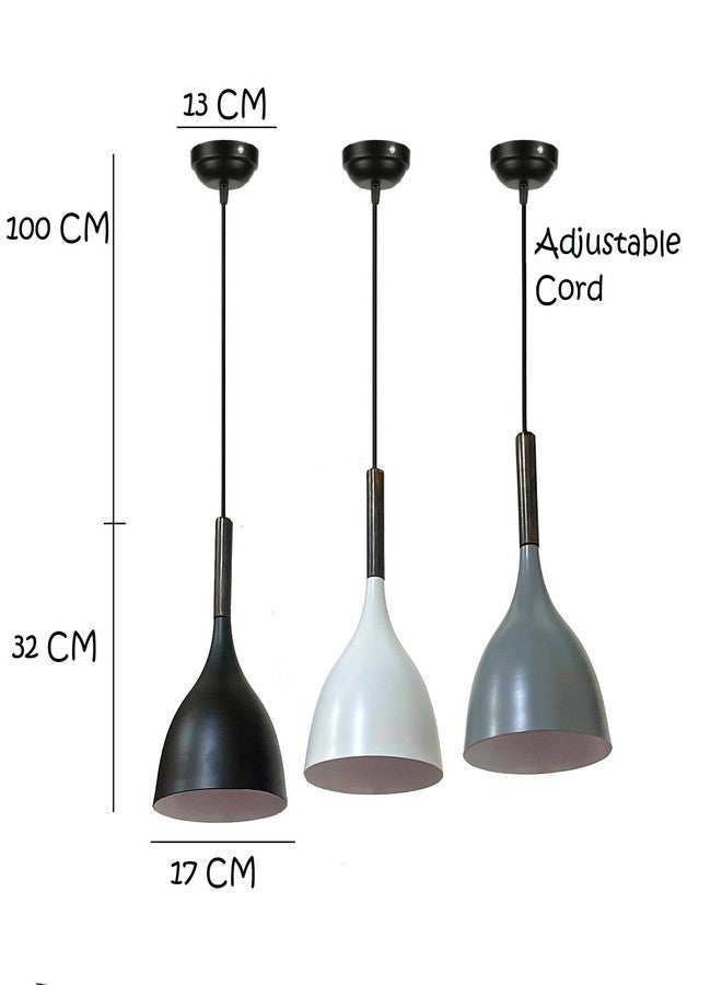 Avior Aluminium Shade Hanging Lights for Dining Table, Living Room, Pendant Lamps for Kitchen Island, Restaurants, Cafe and Home Decorative Light(Pack of 3) - Image 2